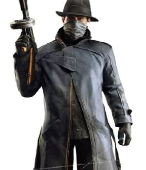  	Watch Dogs Alone Long Leather Coat