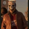  	Legion Ian Robshaw Watch Dogs Brown Leather Jacket