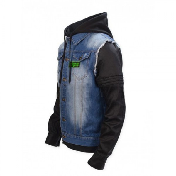 Watch Dogs Game T Bone Grady Denim Jacket With Hood Watch Dogs Game T Bone Grady Denim Jacket With Hood