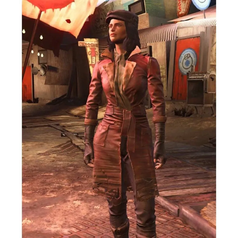 Fallout 4 Piper Brown Leather Trench Coat Fallout 4 Piper Brown Leather Trench Coat