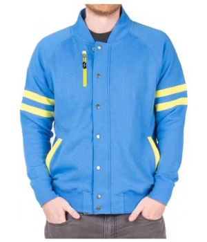  	Fallout 4 Vault Blue Bomber Jacket