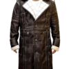  	Fallout 4 Elder Distress Maxson Brown Leather Coat