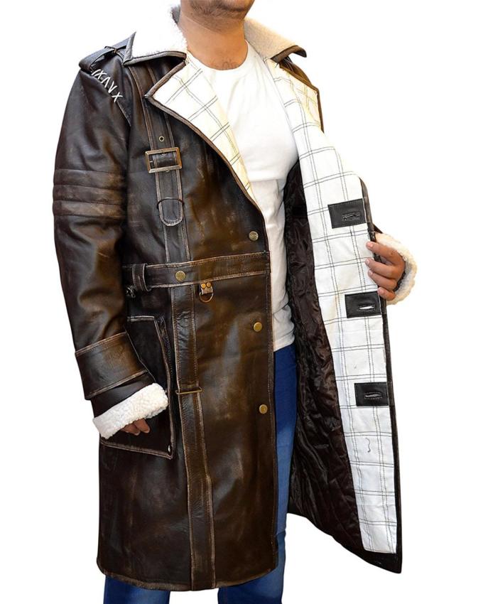 Fallout 4 Elder Distress Maxson Brown Leather Coat Fallout 4 Elder Distress Maxson Brown Leather Coat