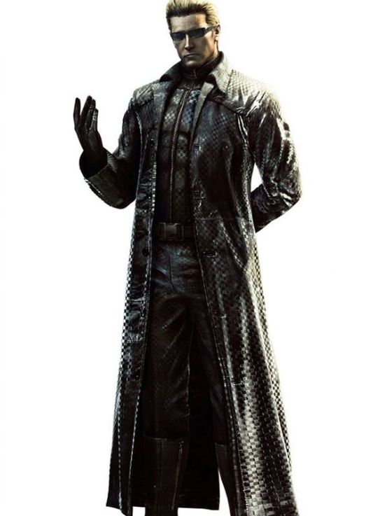 Resident Evil 5 Albert Wesker Black Leather Trench Coat Resident Evil 5 Albert Wesker Black Leather Trench Coat