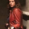  	Kaya Scodelario Resident Evil Welcome to Raccoon City Red Jacket