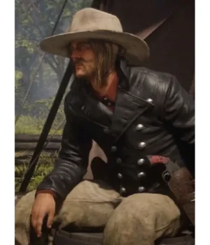  	Red Dead Redemption 2 Micah Bell Tail Black Leather Jacket