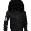  	Unisex 8 Ball Black Varsity Bomber Parka Leather Jacket