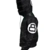 Unisex 8 Ball Black Varsity Bomber Parka Leather Jacket Unisex 8 Ball Black Varsity Bomber Parka Leather Jacket