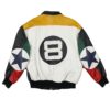  	Unisex 8 Ball Color Blocked Leather Jacket