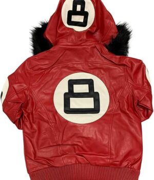  	Unisex 8 Ball Multiple Colors Bomber Hooded Leather Jacket