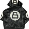 Unisex 8 Ball Multiple Colors Bomber Hooded Leather Jacket Unisex 8 Ball Multiple Colors Bomber Hooded Leather Jacket