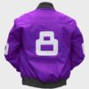  	Unisex 8 Ball Purple Bomber Leather Jacket