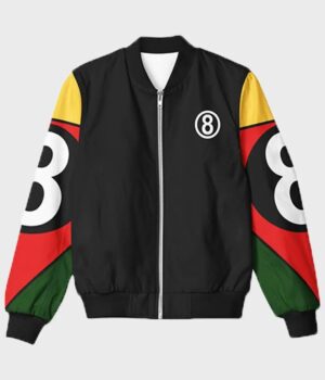  	8 Ball 90s Black Vintage Bomber Jacket