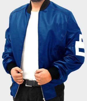  	David Puddy Seinfeld 8 Ball Blue Bomber Jacket