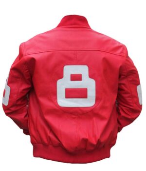  	Unisex 8 Ball Pink Bomber Leather Jacket