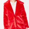 8 Ball Logo Printed Red Fur Jacket 8 Ball Logo Printed Red Fur Jacket