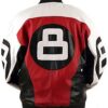  	8 Ball Logo Red Black and White Bomber Jacket