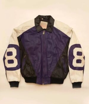  	Michael Hoban 8 Ball Logo Purple and Black Jacket