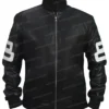  	Men’s 8 Ball Bomber Black Leather Jacket