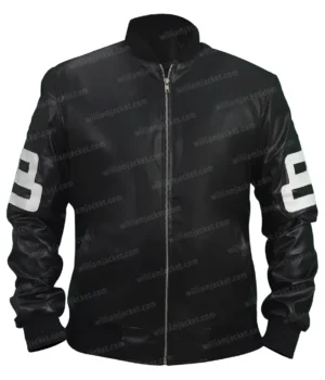  	Men’s 8 Ball Bomber Black Leather Jacket