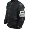  	Men’s 8 Ball Bomber Black Leather Jacket