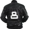  	Men’s 8 Ball Bomber Black Leather Jacket
