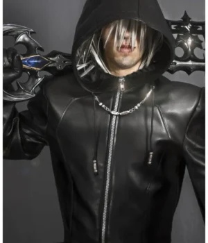  	Organization XIII Kingdom Hearts Enigma Leather Hooded Coat