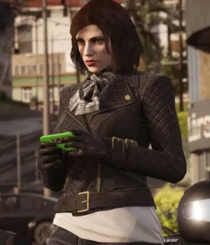  	GTA 6 Female Protagonist Biker Leather Jacket