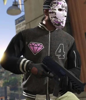  	GTA VI Panther Varsity Bomber Letterman Jacket
