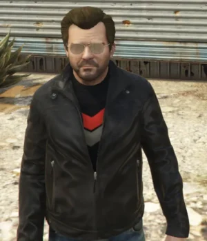  	GTA 5 Michael Townley Black Leather Jacket