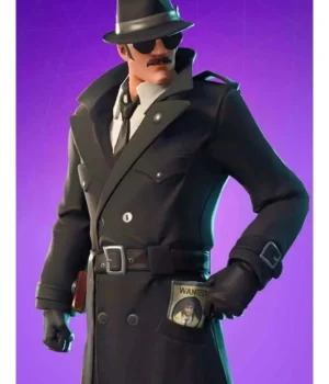  	Fortnite Noir Skin Long Trench Coat