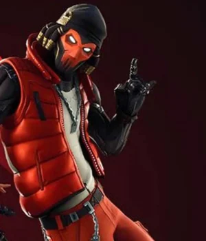  	Fortnite Grind Red Quilted Puffer Vest