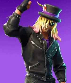  	Fortnite Stage Slayer Black Leather Jacket