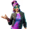  	Fortnite Synth Star Black Leather Jacket