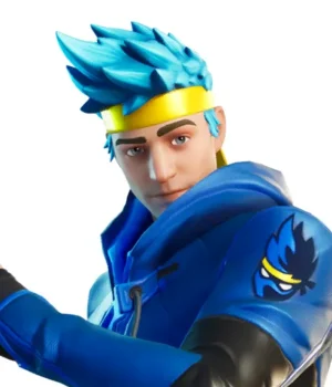  	Fortnite Video Game Ninja Blue Leather Jacket