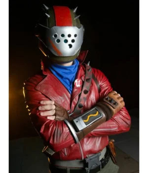  	Video Game Fortnite Rust Lord Red Leather Jacket