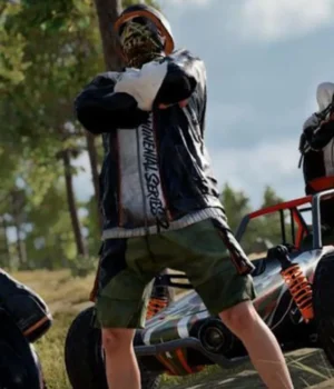  	PUBG 8.2 Patch Leather Hoodie Jacket