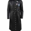  	PUBG Black Long Hooded Leather Coat