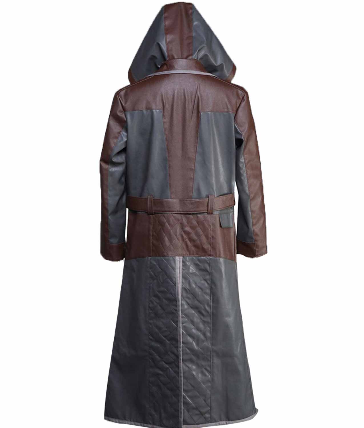 PUBG Brown and Grey Leather Coat With Hoodie PUBG Brown and Grey Leather Coat With Hoodie