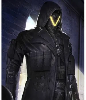  	PUBG Season 11 Elite Agent Leather Long Trench Coat