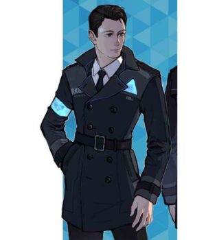  	Detroit Become Human Connor Double Breasted Black Coat