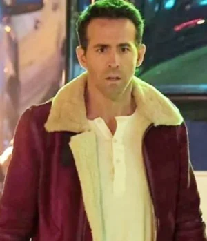  	Ryan Reynolds Spirited Shearling Jacket