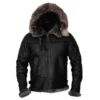  	Robert All Black Shearling B3 Parka Jacket