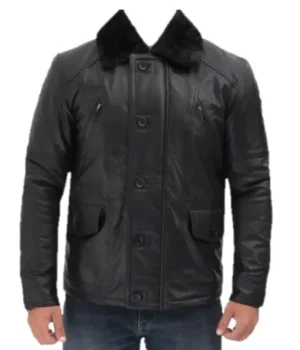  	Amandad Four Pockets Shearling Leather Jacket