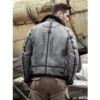Jeremy Grey Black Shearling Fur SF Bomber Jacket Jeremy Grey Black Shearling Fur SF Bomber Jacket