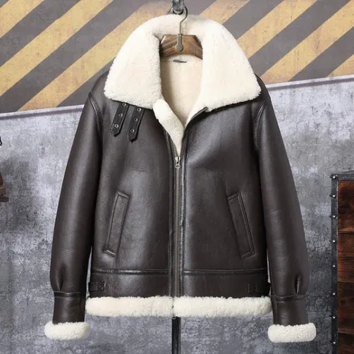 Stephen Dark Coffee Brown SF Shearling Jacket Stephen Dark Coffee Brown SF Shearling Jacket