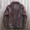 	Aaron Burgundy SF Bomber Shearling Jacket