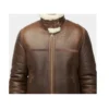  	Danielle Aviator Brown Sheepskin Shearling Jacket