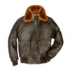  	Mark US Shearling Fur G-1 Bomber Flight Jacket