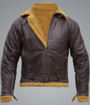  	Carl Flying Aviator Winter SF Bomber Leather Jacket
